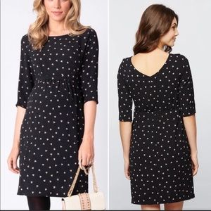 Maternity- Seraphine black dot woven maternity dress